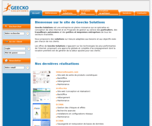 geecko-solutions.com: Geecko Solutions
Geecko Solutions spécialiste dans la conception des sites web