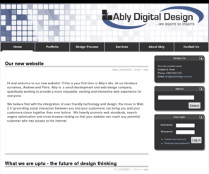 ablydesign.com.au: Ably Design
Welcome to Ably Digital Design - the friendly, professional, effective and efficient web design team. At Ably we pride ourselves on creating web and digital media which pushes the boundaries of your business in new directions. We follow the iterative in