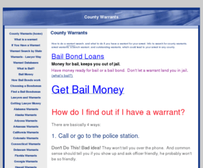 massachusettswarrants.com: County Warrants
How to do a Warrant Search, and what to do if there‘s an arrest warrant out for you. Info to search for county warrants, arrest warrants, outstanding warrants, bench warrant, or warrant in any county that might lead to arrest.