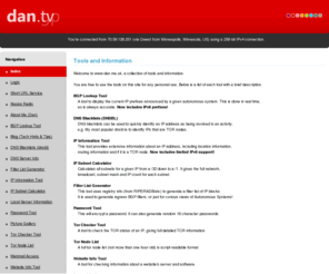 dan.tv: www.dan.me.uk
Main page with description of each tool/page