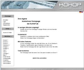 kohop.de: KoHoP.DE - Die kostenlose Homepage

