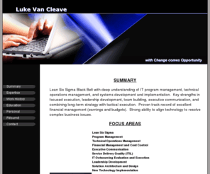 lukevancleave.com: Luke Van Cleave - Home
Luke Van Cleave Summary