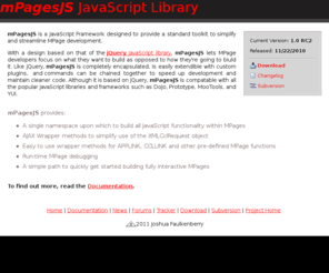 mpagesjs.com: mPagesJS JavaScript Library
The mPagesJS JavaScript Library provides a Framework intended to be the core interface to all client-side functionality within Cerner MPages