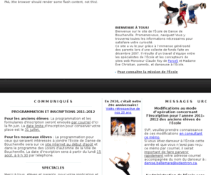 fractalforce.org: École de Danse de Boucherville - Accueil, messages importants et dernières nouvelles
École de Danse de Boucherville: cours de jazz, ballet, claquettes, hip-hop, moderne pour enfants et adultes. Spectacles de fin d'année.