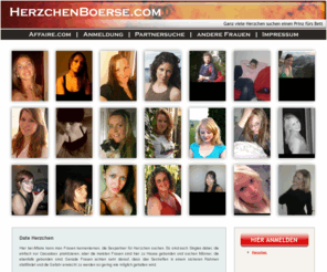 herzchenboerse.com: Herzchen Frauen - 40 % aller Frauen wagen Herzchen
Hier bei Affaire kann man Frauen kennenlernen, die Sexpartner für einen Herzchen suchen. Es sind auch Singles dabei, die einfach nur Casualsex praktizieren