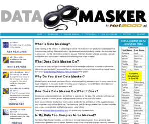 sanitizedata.net: Data Masker Software
The Data Masker hides sensitive data in test databases by replacing it with realistic and relevant false information. It is a complete and automated data masking, data sanitization and data scrambling process.