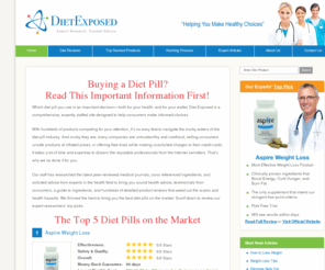 diet-exposed.com: Diet Exposed – Exposing the Truth on Diet Pills
Diet Pills Exposed.  Don’t get Scammed. Find out what works and what doesn’t.  Helping You Make Healthy Choices.