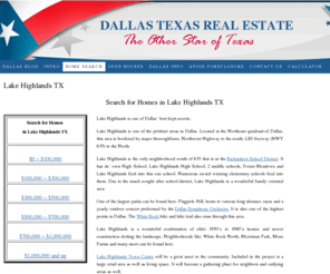 lakehighlandssite.com: Search for homes in Lake Highlands TX
Search for homes in Lake Highlands TX. Lake Highlands is one of Dallas’ best kept secrets.