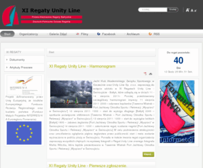 regatyunityline.pl: XI Regaty Unity Line - Serwis informacyjny
Internetowy serwis informacyjny Regat Unity Line: newsy, galerie zdjęć, wyniki regat, artykuły prasowe, filmy i wiele innych.