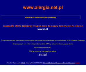 alergia.net.pl: domeny dla Twoje witryny - dzierżawa, sprzedaż
