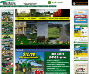 brooksideequipment.net: Brookside Equipment Sales, Inc. - Home
Houston's only Gold Star John Deere Dealer.  Brookside Equipment Sales, Inc. sells John Deere lawn & garden equipment, tractor packages, skid steer loaders, Stihl chainsaws, and other products.