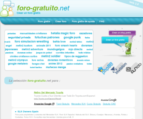 foro-gratuito.net: Crear un foro. - foro-gratuito.net - Foro gratis
Foro gratis Foro para propietarios y amantes del Mercedes SLK, Foro SLK Español, Historia del SLK, Bricos y Cosejos, Mecanca y Averias, Rutas y Qudadas, Fotos SLK, Consultas mas frecuentes, Llantas para el slk, E