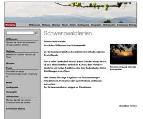 schwarzwald.org: Schwarzwaldferien
Informationen zu Hotels, Ferienwohnungen und Unterkünften im Schwarzwald