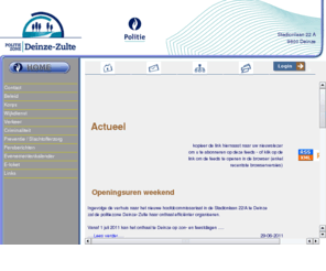 politiedeinzezulte.be: Politie Deinze-Zulte - Welkom op onze website !
Op zijn website poogt de politiezone Deinze-Zulte om de bezoeker een hoeveelheid interessante informatie in verband met de lokale politie en zijn werking aan te bieden.