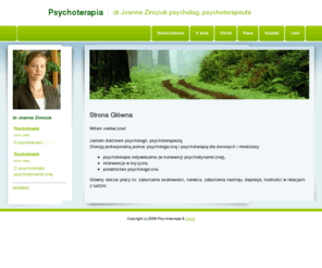 psycholog-poznan.com: Psychoterapia - dr Joanna Zinczuk  psycholog, psychoterapeuta
Joanna Zinczuk, doktor psychologii, psychoterapeuta. Oferuje profesjonalną pomoc psychologiczną i psychoterapię dla dorosłych i młodzieży w Poznaniu. Pomaga osobom m.in. z zaburzeniami nerwicowymi, zaburzeniami osobowości, doświadczającym lęku, depresji, trudności w związkach. Psycholog w Poznaniu.