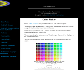 bedaub.com: Online Color Picker
Online Color Picker : Free Online Colour Picker for Web Developers