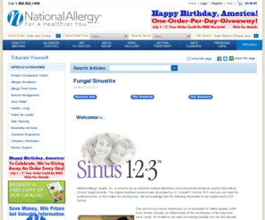 sinus101.com: Fungal Sinusitis
National Allergy is proud to be a national distributor of environmental products used to help relieve chronic fungal sinusitis. 