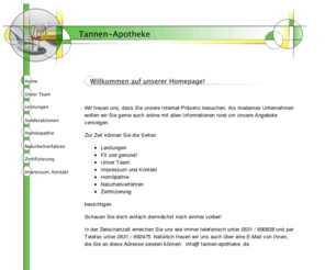 tannen-apotheke.net: Tannen-Apotheke
Tannen-Apotheke, Leistungen, Service, Kundenkarte, Team