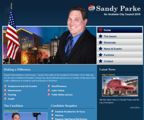 voteparke2010.com: Sandy Parke - Home
Sandy Parke for Anaheim City Council 2010