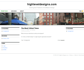 highleveldesigns.com: highleveldesigns.com — Solving the Problems of Software Design
