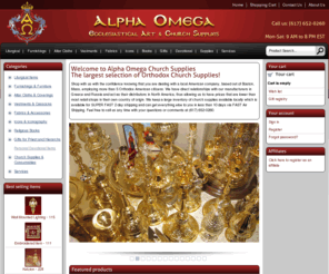 alfaomegachurchsupplies.com: Alpha Omega Orthodox Ecclesiastical Art and Church Supplies
Eastern Orthodox Church Supplies. A complete source for all your liturgical and eclessiastical needs. Vestments, Wooden items, church furniture, candles, icons.