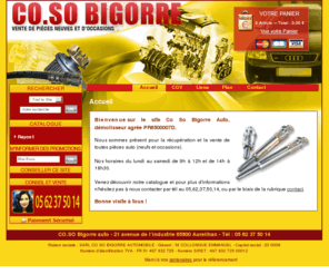 co-so-bigorre-auto.com: co-so-bigorre-auto.com - Co So Bigorre Auto ,  récupérateur automobile situé à Aureilhan dans le (65).
co-so-bigorre-auto.com - Co So Bigorre Auto ,  récupérateur automobile situé à Aureilhan dans le (65).