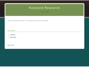 keyword-research.de: Keyword Research - Content Projekte
Keyword Research - Content Projekte