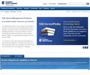 leccotech.com: Quest SQL Server Management Tools
Manage Microsoft SQL Server quality, performance, and availability with SQL Server management tools from Quest Software.