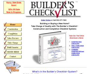 builderschecklists.com: Home
The Builders Checklist created for professional homebuilders, owner builders, owner-builders, realtors, real estate agents, new home buyers, new homes, check your own home.