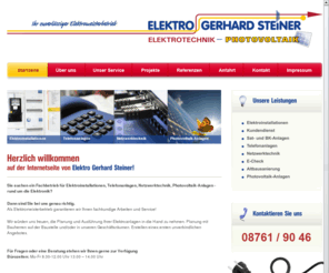 elektrosteiner.net: Home - Elektro Gerhard Steiner - Ihr Elektromeisterbetrieb in Moosburg
Elektro Steiner - Ihr Elektromeisterbetrieb für Elektroinstallationen, Sat-Anlagen, Telefonanlagen, Netzwerktechnik, E-Check, Kundenservice in Moosburg