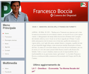 francescoboccia.com: Benvenuto!
Sito ufficiale del On. Francesco Boccia. Idee, proposte, valori, iniziative e programmi dell&apos;On. del Partito Democratico.