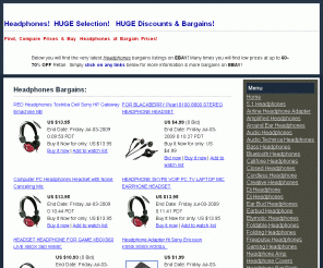 headphonebargains.com: Headphones
Find Headphones at low prices! At headphone bargains.com you can easily find, compare prices  & best buy Headphones