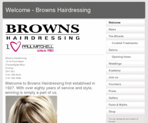 brownshair.com: Welcome - Browns Hairdressing
hairdressers in durham