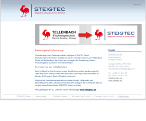 steigtec.info: Jomy-Tellenbach GmbH heißt jetzt STEIGTEC GmbH
Notleitern und Nottreppen - Beratung, Planung und Montage