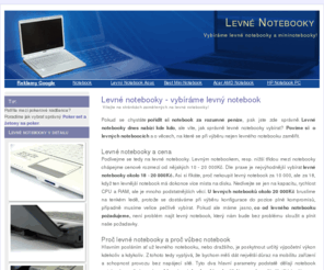 levne-notebooky.info: Levné Notebooky
Vybíráme notebooky a mini notebooky levně a bez chyby