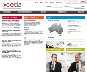 ceda.com.au: 
CEDA (the Committee for Economic Development of Australia) connects leaders of Australian organisations to promote the growth of Australia's economy.