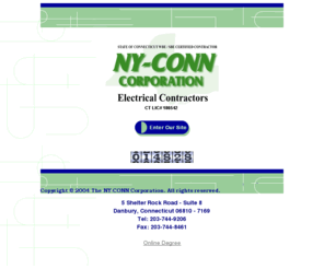 ny-conn-inc.net: ny-conn corporation
Certified WBE Electrical Contractor Specializing in Commercial, Industrial, Residential, Traffic Signalization, Highway Illumination, Design Build Data & Fiber Optics Projects.