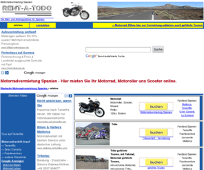 motorradvermietungspanien.com: Motorradvermietung Spanien Motorrad mieten
Motorradvermietung Spanien. Imposante Landschaften mit dem Motorrad in Spanien entdecken. Motorradvermietung Spanien. Ihre online Motorrad Vermietung. Für Ihren Motorradurlaub in Spanien beim Motorradverleih online buchen und los.