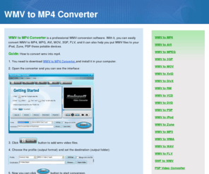 wmvtomp4converter.com: WMV to MP4 Converter-how to convert wmv into mp4
How to convert WMV to MP4? WMV to MP4 Converter is such a professional conversion software to convert wmv to mp4.