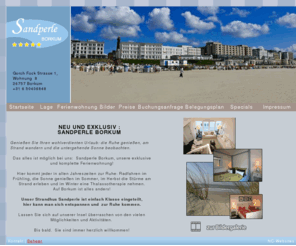 sandperle-borkum.com: Borkum - Startseite
Sandperle Borkum, Genießen Sie Ihren wohlverdienten Urlaub: die Ruhe genießen, am Strand wandern und die untergehende Sonne beobachten.