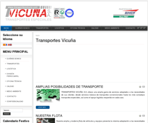 transportesvicuna.es: Transportes Vicuña
Transportes especiales por carretera de mercancias ferroviarias asi como servicios logisticos
