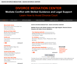 idahomainstreet.com: Idaho Divorce Mediation - Idaho Divorce Center
Mediate Your Idaho Divorce with Skilled Guidance and Legal Support. Idaho Divorce Mediation. Learn about Idaho Divorce Center. Find Idaho Divorce Lawyer, Idaho Divorce Mediator, Idaho Arbitrator, Idaho Paralegal, Idaho Ombudsman. 