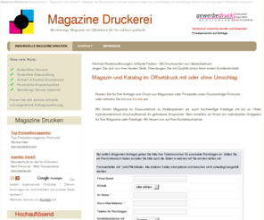 magazine-druckerei.de: Magazin Druckerei und Kataloge Druckerei. Magazine drucken und Gestalten für jeden Einsatzzweck. Magazine und Kataloge im Offsetdruck günstig drucken.
Magazin Druckerei Kataloge drucken. Magazine Druckerei Hannover. Hochwertige Magazine und Kataloge im Qualitäts-Offsetdruck individuell für Sie hergestellt. 