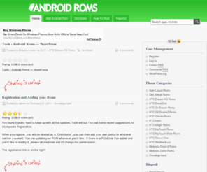 android-roms.com: Android Roms - Android Rom, Droid Roms, Cyanogen, Froyo, Liquid Froyo, HTC, Droid
The online resource for downloading and installing Android Roms for your Android mobile device. 