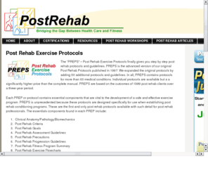 postrehabprotocols.com: PREPS - Post Rehab Exercise Protocols
Post Rehab Protocols