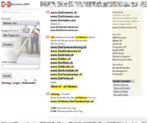 derindex.com: Die Schweiz.ch - das Branchenverzeichnis
Branchenverzeichnis, Portal, Index, Katalog