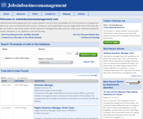 jobsinbusinessmanagement.com: Jobs in Business Management, Search Business Management Jobs | JobsInBusinessManagement.com
Find business management jobs, sales manager jobs. Search careers in business management, small business management, management jobs, careers and employment on JobsInBusinessManagement.com