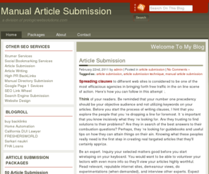 manualarticlesubmission.biz: Manual article submission
manual article submission is a division of Prologicwebsolutions.com which provides various SEO services