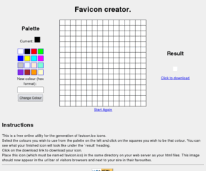 createfavicon.com: Online Favicon Generator
This is a free online favicon icon generator.  Use it to create a favicon for your site.