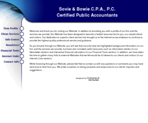 sovie-bowie.com: Sovie & Bowie C.P.A., P.C.
Welcome to the firm of  Sovie & Bowie C.P.A., P.C.